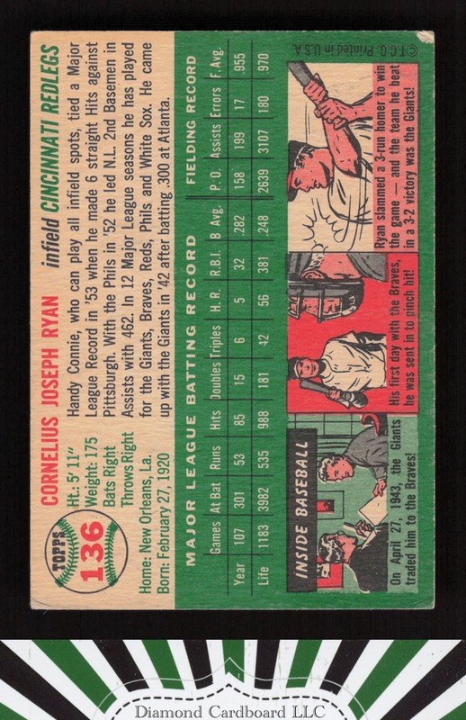 1954 Topps #136 Connie Ryan VG n, back