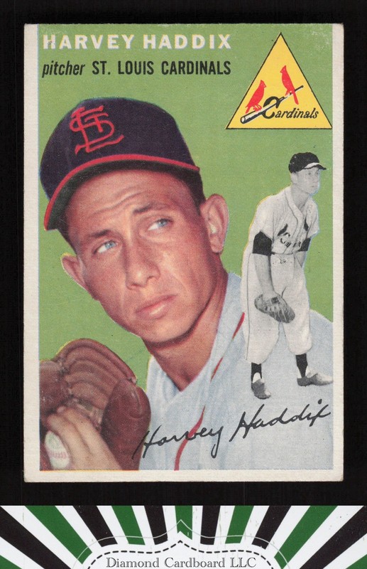 1954 Topps #9 Harvey Haddix VGEX e, front