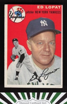 1954 Topps #5 Ed Lopat GD e, front