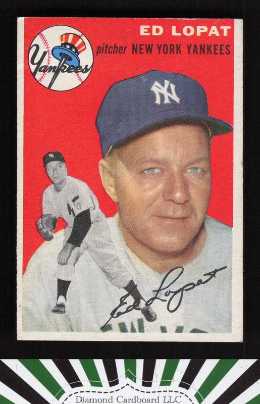 1954 Topps #5 Ed Lopat VGEX+ g, front