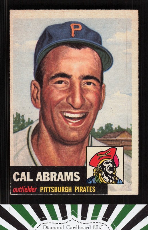 1953 Topps #98 Cal Abrams : Bio uses white text VG e, front