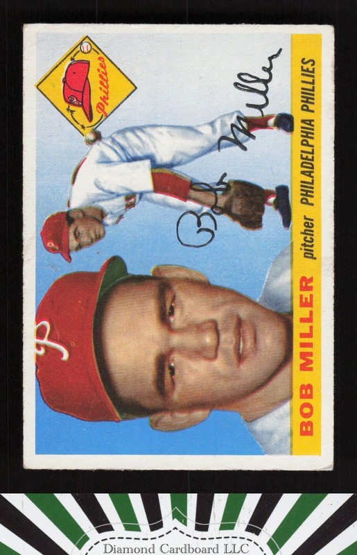1955 Topps #157 Bob Miller VGEX b, front
