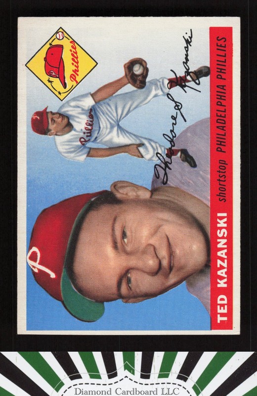 1955 Topps #46 Ted Kazanski EX m, front