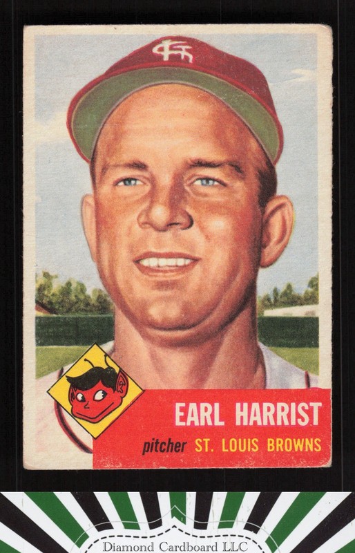 1953 Topps #65 Earl Harrist VG+ c, front