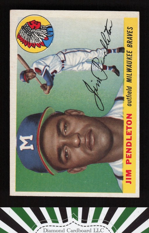1955 Topps #15 Jim Pendleton VGEX b, front