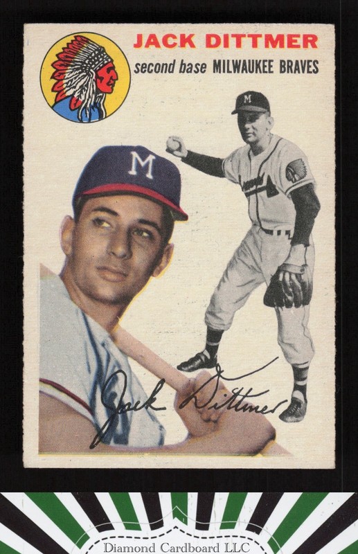 1954 Topps #53 Jack Dittmer VGEX+ d, front
