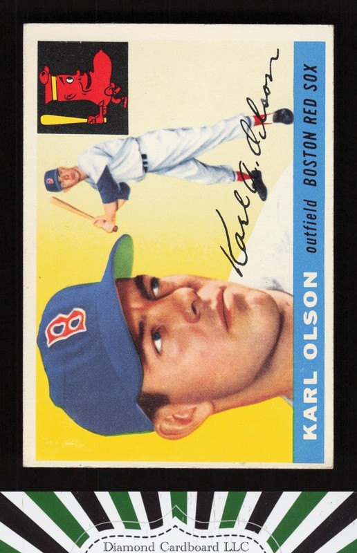1955 Topps #72 Karl Olson VGEX n, front