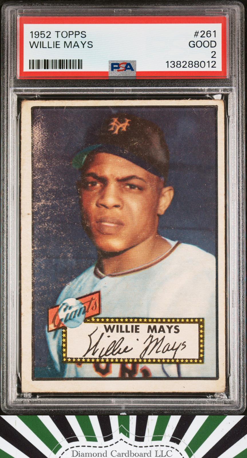 1952 Topps #261 Willie Mays PSA 2, front