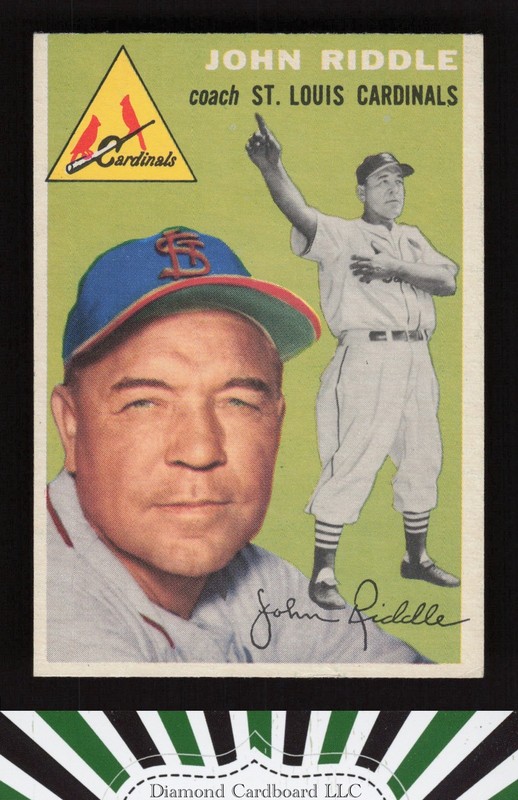 1954 Topps #147 Johnny Riddle GD b, front