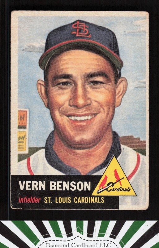 1953 Topps #205 Vern Benson GD+ b, front