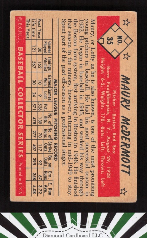 1953 Bowman Color #35 Maury McDermott VG c, back