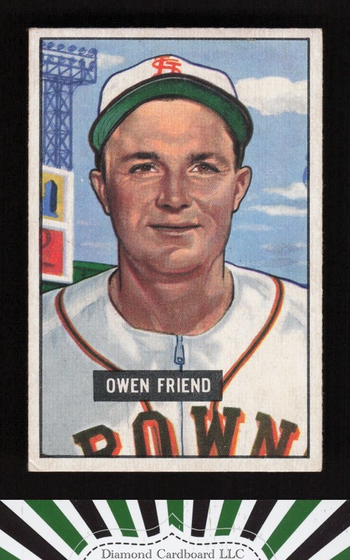 1951 Bowman #101 Owen Friend VG, front