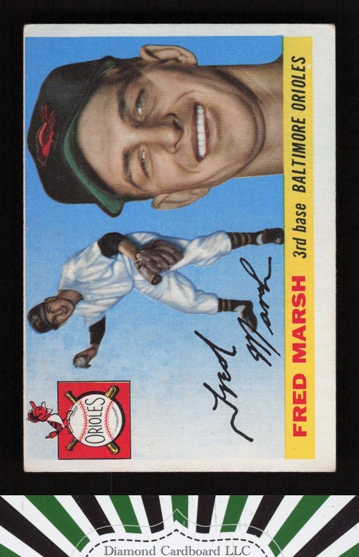 1955 Topps #13 Fred Marsh VGEX b, front