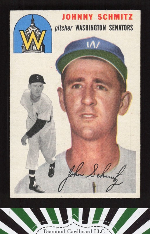 1954 Topps #33 Johnny Schmitz VG+ [CENTERED] a, front