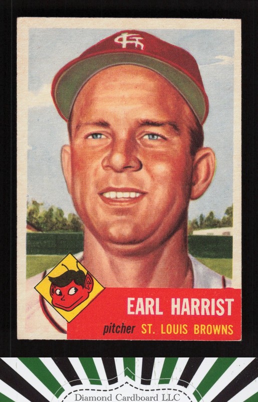 1953 Topps #65 Earl Harrist EXMT h, front