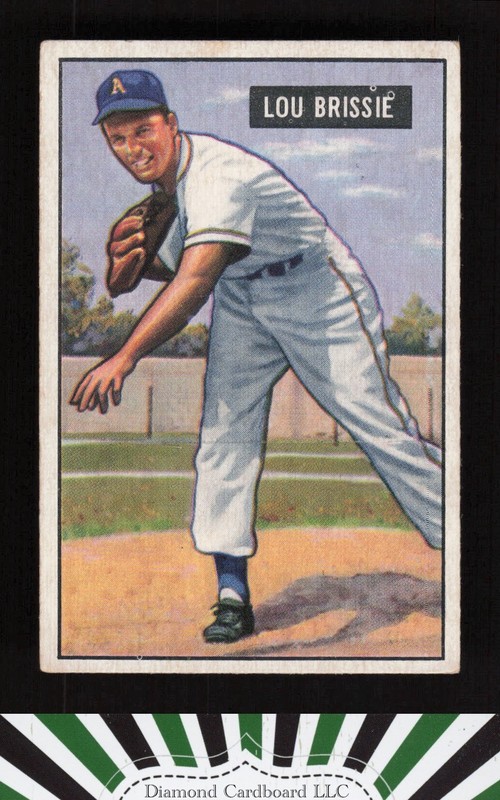 1951 Bowman #155 Lou Brissie VGEX, front
