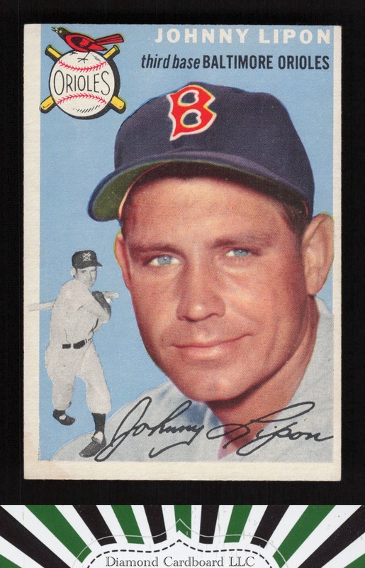 1954 Topps #19 Johnny Lipon EX (ST) b, front