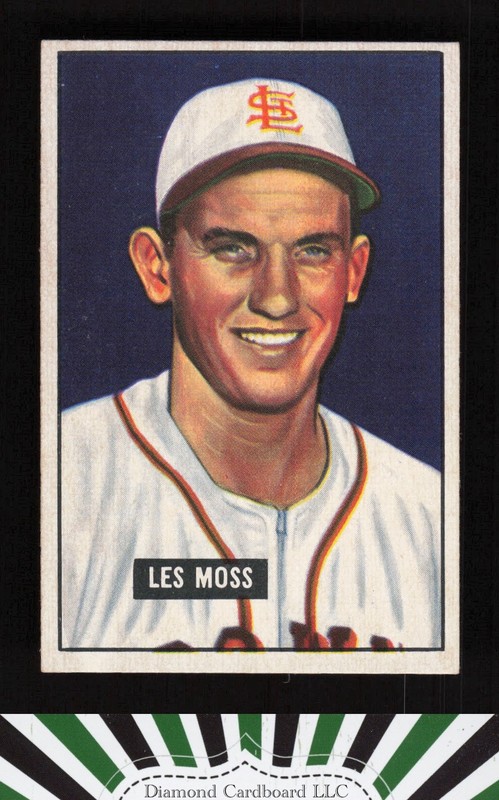1951 Bowman #210 Les Moss EXMT, front