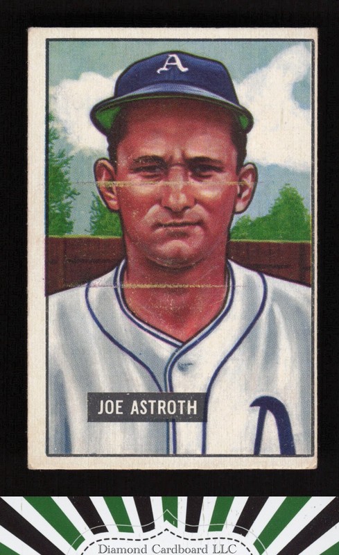 1951 Bowman #298 Joe Astroth VGEX, front
