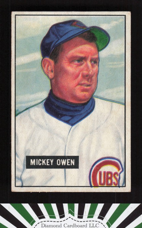 1951 Bowman #174 Mickey Owen VGEX+, front