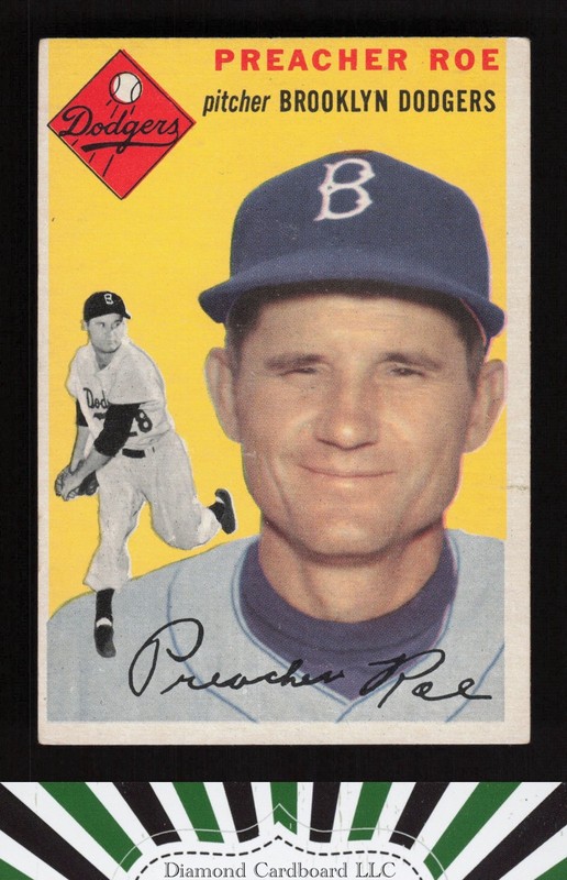 1954 Topps #14 Preacher Roe VGEX e, front