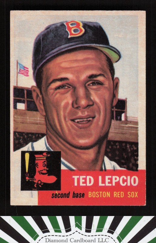 1953 Topps #18 Ted Lepcio EX h, front