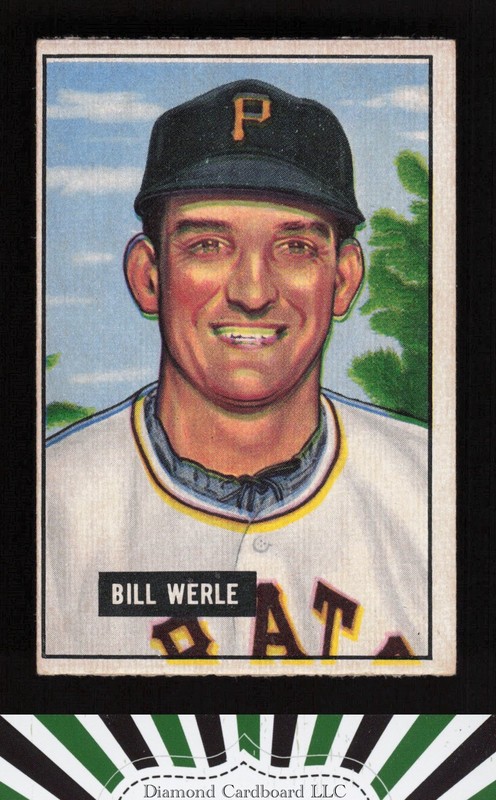 1951 Bowman #64 Bill Werle VG+, front
