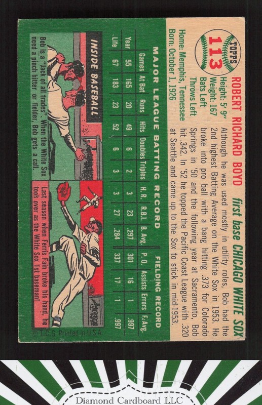 1954 Topps #112 Bill Renna VG n, back