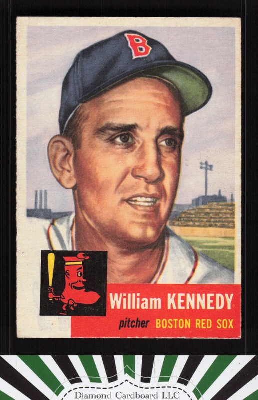 1953 Topps #94 Bill Kennedy : Bio uses white text VG+ j, front