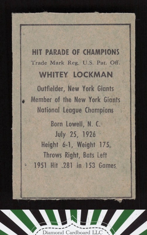 1952 Berk Ross # Whitey Lockman NM (MC), back