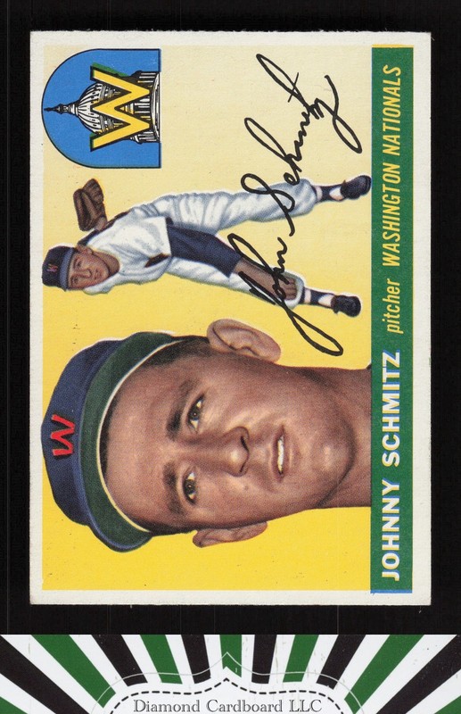 1955 Topps #159 Johnny Schmitz EX h, front