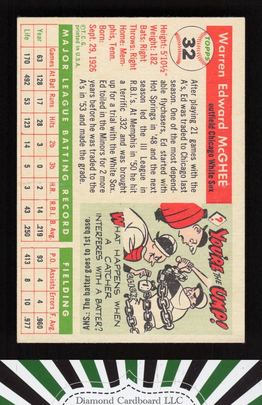 1955 Topps #32 Ed McGhee VGEX i, back