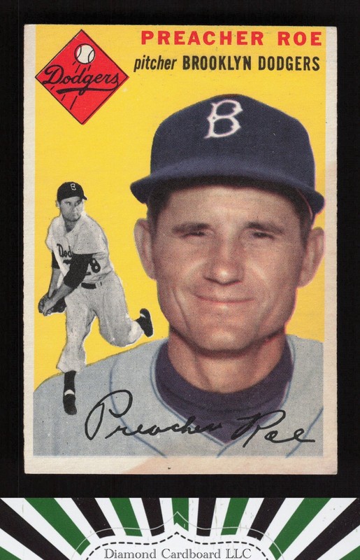 1954 Topps #14 Preacher Roe EX (ST) i, front