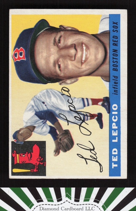 1955 Topps #128 Ted Lepcio EX g, front