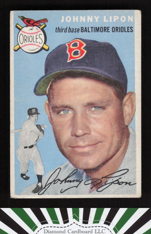 1954 Topps #19 Johnny Lipon VG e, front
