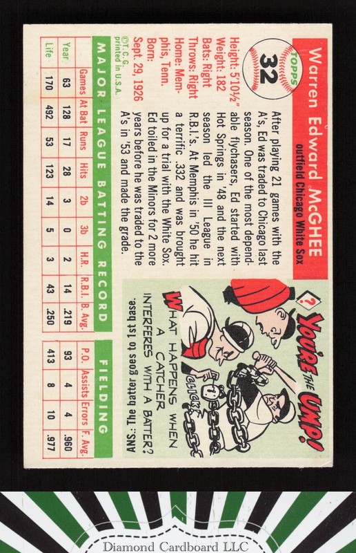 1955 Topps #32 Ed McGhee VGEX l, back