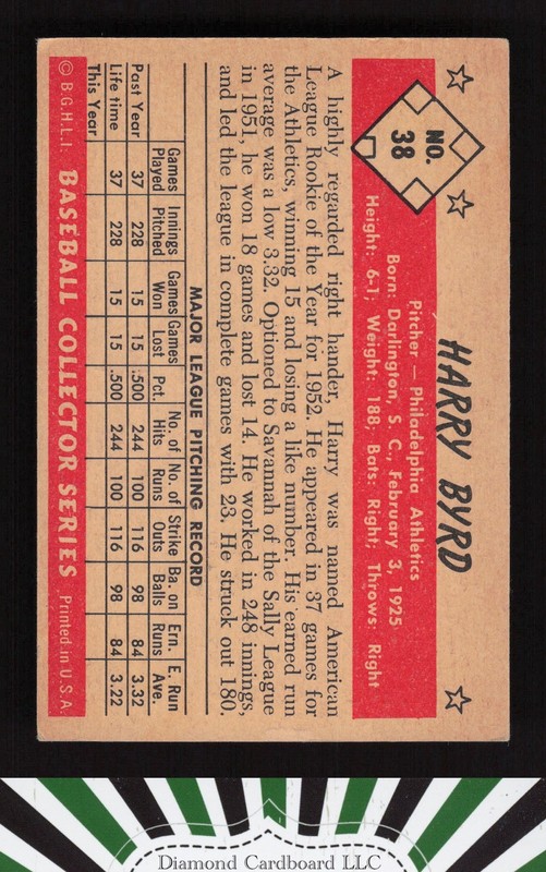 1953 Bowman Color #38 Harry Byrd VGEX b, back