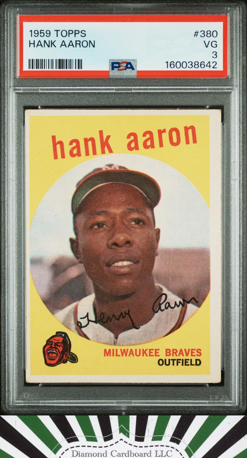 1959 Topps #380 Hank Aaron PSA 3, front