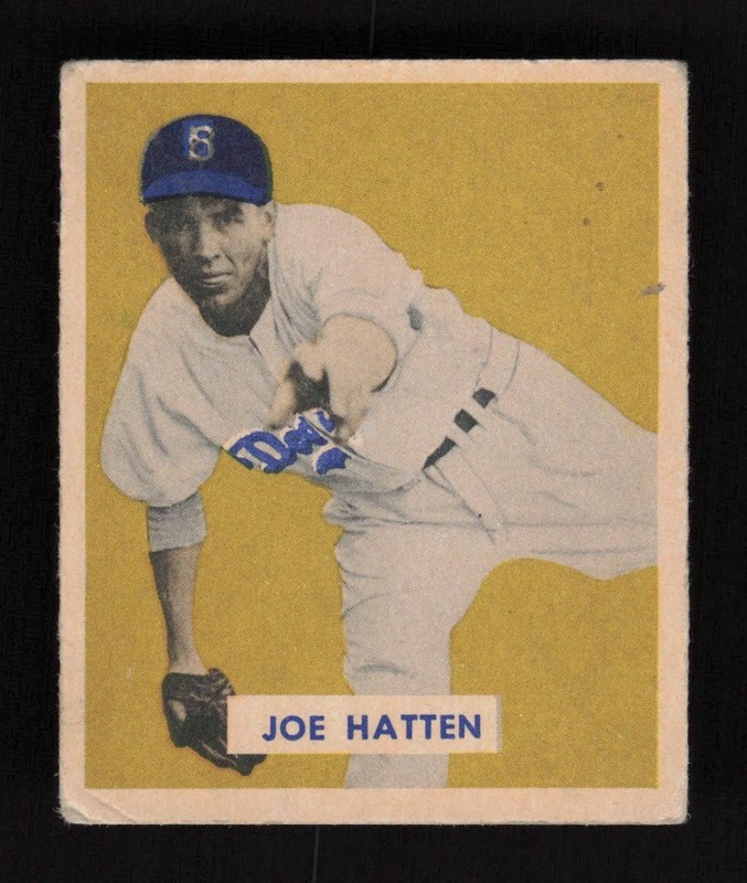 1949 Bowman #116 Joe Hatten VG+, front
