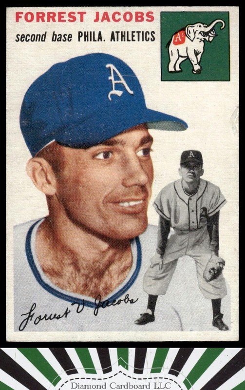 1954 Topps #129 Forrest Jacobs VG b, front