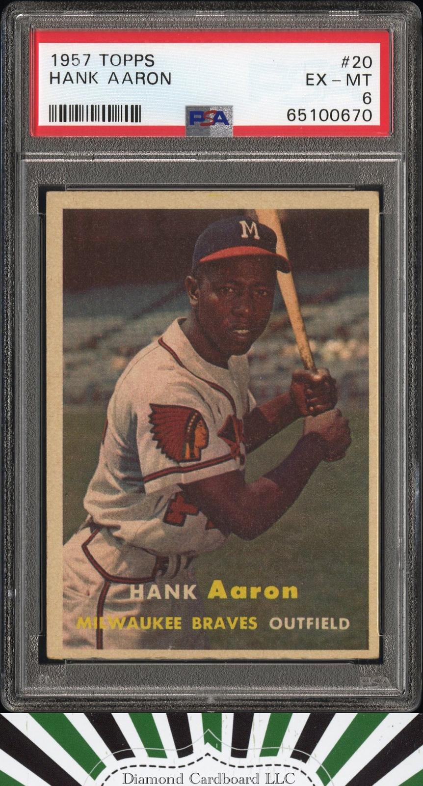 1957 Topps #20 Hank Aaron PSA 6, front