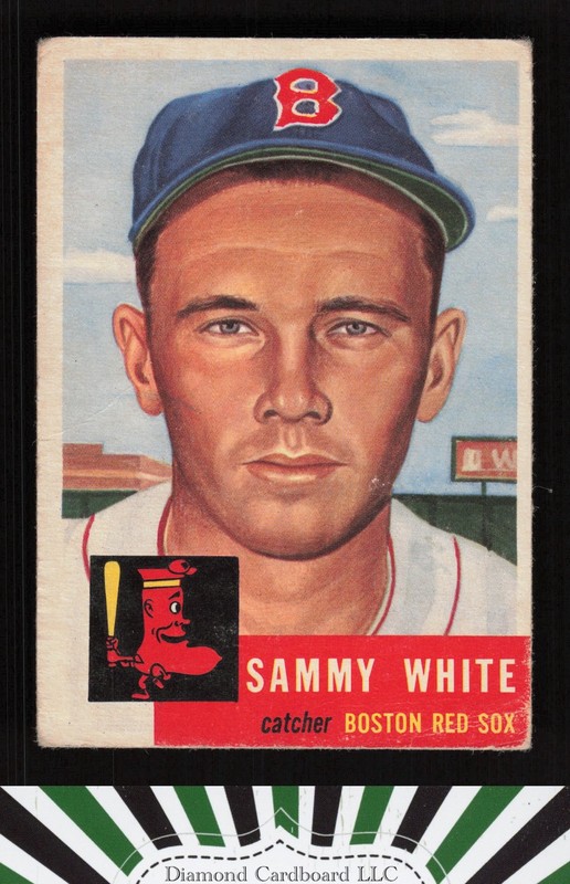 1953 Topps #139 Sammy White : Bio uses white text GD b, front