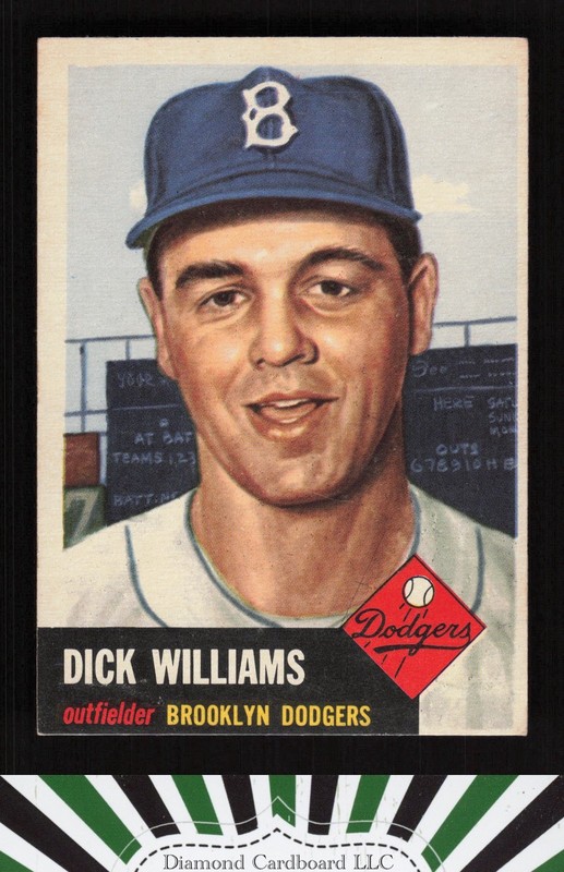 1953 Topps #125 Dick Williams : Bio uses black text VGEX i, front