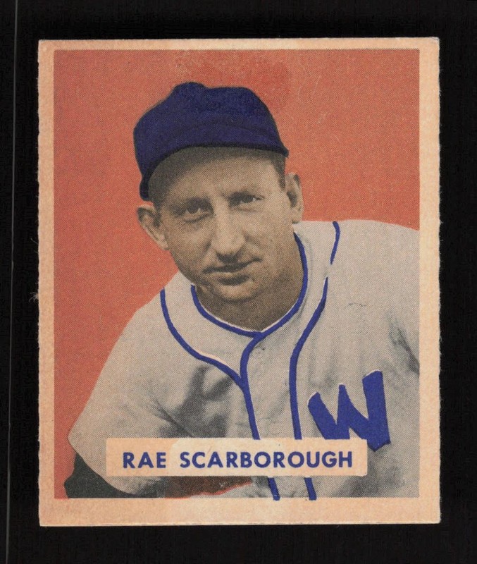 1949 Bowman #140 Rae Scarborough VGEX (but tape on front), front