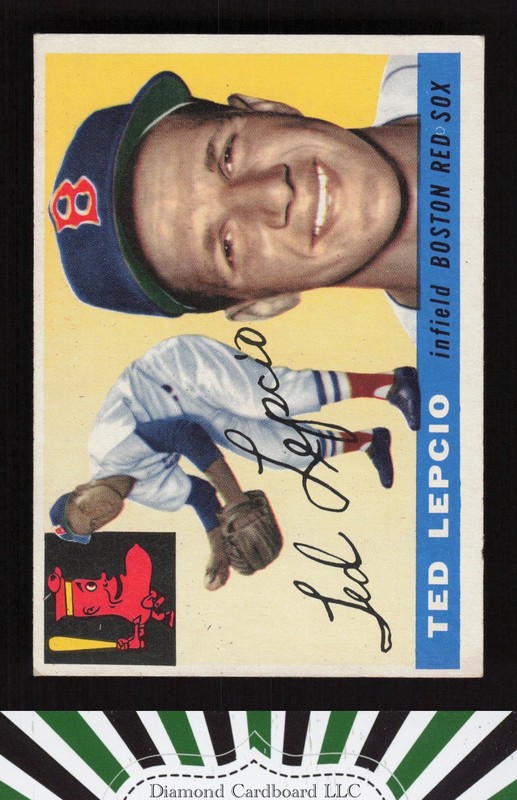 1955 Topps #128 Ted Lepcio VGEX d, front