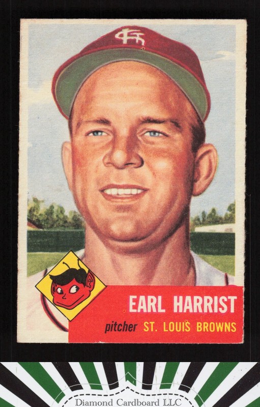 1953 Topps #65 Earl Harrist EX+ g, front