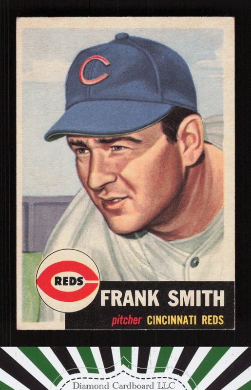 1953 Topps #116 Frank Smith : Bio uses white text EXMT i, front