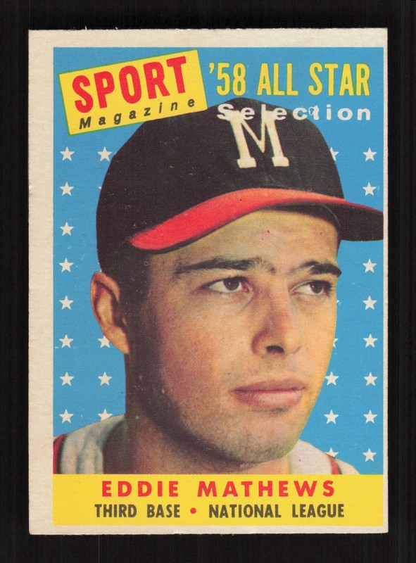 1958 Topps #480 Eddie Mathews VGEX e, front
