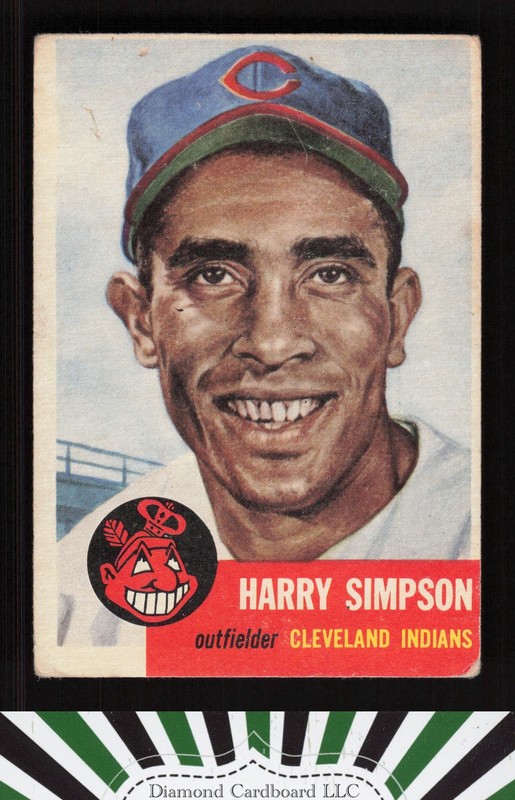 1953 Topps #150 Harry Simpson : Bio uses black text FR a, front