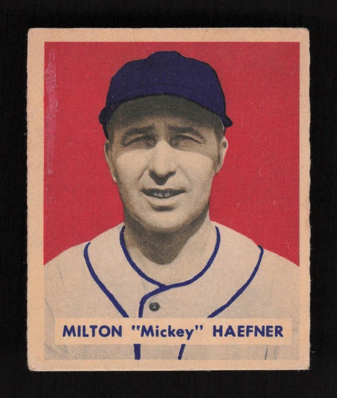 1949 Bowman #144 Milton "Mickey" Haefner VGEX, front